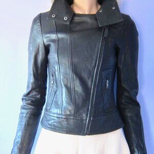 MACKAGE x ARITZIA LIMITED BLACK LAMBSKIN LEATHER KENYA MOTO BIKER JACKET XS $600